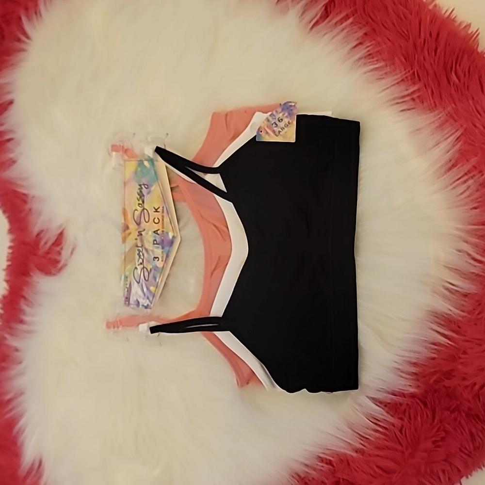 SWEET 'N SASSY 3 PACK SOLID SEAMLESS COOKIE BRA SIZE 36 LARGE NEW WITH TAGS.❤️